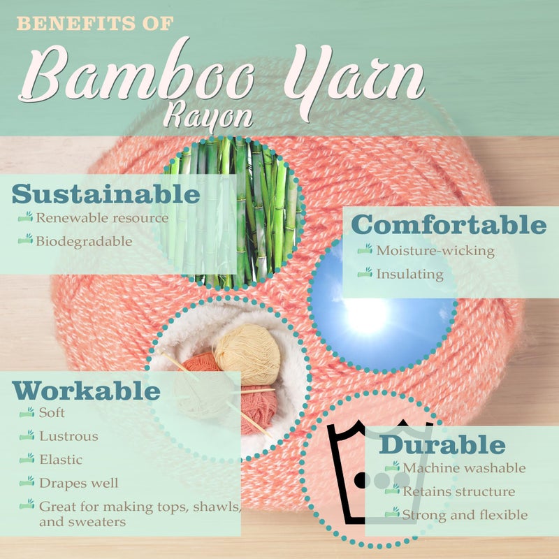 BambooMN JubileeYarn Bamboo Cotton Sport Yarn - 50g/Skein - Midnight Black - 4 Skeins - Image 5